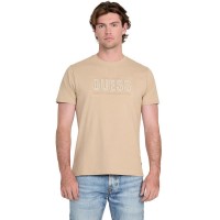 тениска,мъжки,тениски,guess,basic,gueembossed,logo,short,sleeve,t,shirt,beige,blanco,multi,(beige)