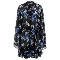 рокля,дамски,поли,и,рокли,guess,w5rk35wdw82,long,sleeve,dress,dizzy,bluebells,prin,(black)