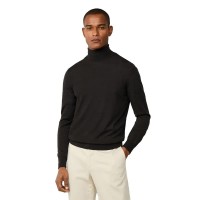 блуза,мъжки,пуловери,дамски,пуловери,hackett,merino,silk,high,neck,sweater,black,(dark,brown)