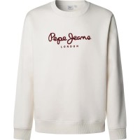блуза,мъжки,пуловери,pepe,jeans,macbeth,plain,sweatshirt,ivory,white,(white)