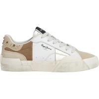 маратонки,дамски,маратонки,pepe,jeans,milan,crystal,trainers,taupe,beige,(white)