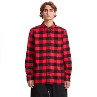 риза,с,дълъг,ръкав,мъжки,ризи,volcom,caden,plaid,long,sleeve,shirt,red,(lifeguard,red)