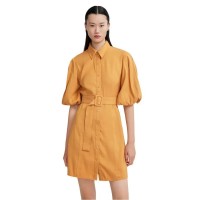 риза,с,къс,ръкав,дамски,поли,и,рокли,lily,shirt,short,sleeve,dress,golden,brown,(orange)