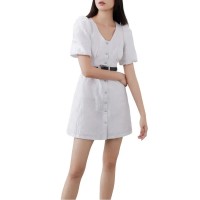 рокля,дамски,поли,и,рокли,lily,v,neck,short,sleeve,dress,white