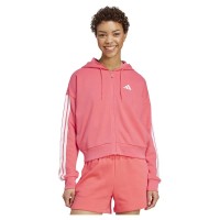 блуза,дамски,блузи,adidas,essentials,3,stripes,french,terry,full,zip,sweatshirt,semi,turbo,white,(pink)