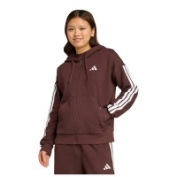 поларена,блуза,дамски,блузи,adidas,essentials,3,stripes,fleece,full,zip,sweatshirt,brown,(shadow,brown,white)