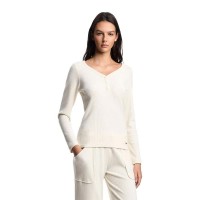 тениска,дамски,пижами,emporio,armani,warm,rib,v,long,sleeve,pyjama,t,shirt,white,(ivory)
