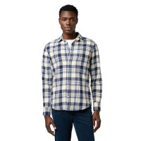 риза,с,дълъг,ръкав,дамски,ризи,мъжки,ризи,wrangler,1,pocket,regular,fit,long,sleeve,shirt,white,(light,indigo)