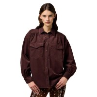 риза,с,дълъг,ръкав,дамски,блузи,дамски,ризи,wrangler,yoke,western,loose,fit,long,sleeve,shirt,mahogany,(red)
