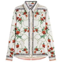 дамски,блузи,дамски,ризи,lily,rose,chain,print,shirt,beige