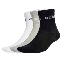чорапи,детски,чорапи,adidas,linear,crew,socks,3,units,white,medium,grey,heather,black