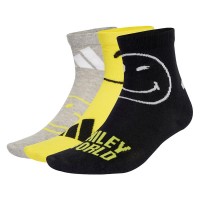 чорапи,детски,чорапи,adidas,smiley,crew,socks,3,units,medium,grey,heather,bright,yellow,black,(multicolor)