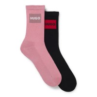 чорапи,дамски,чорапи,hugo,50510661,socks,2,pairs,black,pink,(open,pink)