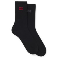чорапи,дамски,чорапи,hugo,uni,logo,10274796,01,crew,socks,2,pairs,black,(black)
