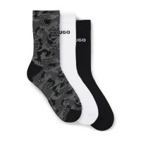 чорапи,мъжки,чорапи,hugo,camo,10273418,01,crew,socks,3,pairs,open,miscellaneous,(white,black)