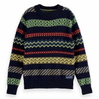 блуза,мъжки,пуловери,дамски,пуловери,scotch,&,soda,regular,fit,festive,jacquard,sweater,blue,(fair,isle,anthracite)