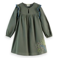 рокля,дамски,поли,и,рокли,scotch,&,soda,seersucker,embroidered,long,sleeve,dress,green,(thyme)