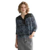 дамски,блузи,scotch,&,soda,contrast,yoke,3,4,sleeve,blouse,blue,(ikat,feather,blue)