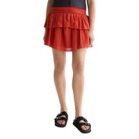 пола,дамски,поли,и,рокли,scotch,&,soda,crinkle,gauze,gathered,smocked,short,skirt,red,(ketchup)