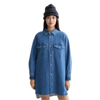 рокля,дамски,поли,и,рокли,scotch,&,soda,washed,denim,mini,long,sleeve,dress,art,from,the,heart,(blue)