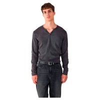 тениска,мъжки,тениски,дамски,тениски,balmohk,henley,washed,long,sleeve,t,shirt,black,(black,black)