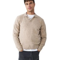 мъжки,блузи,с,яка,balmohk,knit,buttons,long,sleeve,polo,white,beige