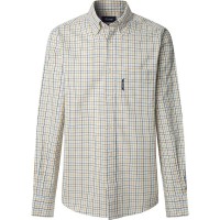 карирана,риза,мъжки,ризи,façonnable,multi,check,long,sleeve,shirt,flax,yellow