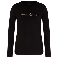 тениска,дамски,тениски,armani,exchange,xw001456,af10356,long,sleeve,t,shirt,black,gold