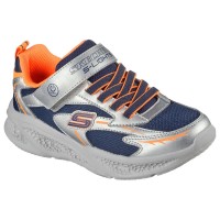 маратонки,детски,маратонки,skechers,meteor,lights,glow,s,trainers,silver,synthetic,navy,textile,orange,trim,(blue,silver)