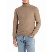 блуза,мъжки,пуловери,дамски,пуловери,replay,uk4892.000.g23372,high,neck,sweater,brown,(camel)