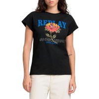 тениска,дамски,тениски,replay,w3473a.000.2660,short,sleeve,t,shirt,black,(black)