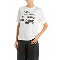 тениска,дамски,тениски,replay,w3379d.000.20994,short,sleeve,t,shirt,natural,white
