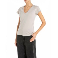 тениска,дамски,тениски,replay,w3475.000.20994,short,sleeve,v,neck,t,shirt,ice,(beige)