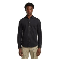 риза,с,дълъг,ръкав,мъжки,ризи,g,star,clean,slim,fit,long,sleeve,shirt,worn,in,oyster,shell,(black)