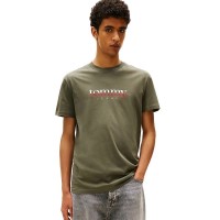 тениска,мъжки,тениски,tommy,jeans,dna,regular,fit,short,sleeve,t,shirt,pewter,green,(green)