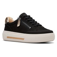 обувки,дамски,маратонки,clarks,shoes,hollyhock,trainers,black,nubuck,(black)