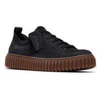 обувки,мъжки,маратонки,clarks,shoes,torhill,lace,trainers,black,nubuck,(black)