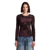 тениска,дамски,тениски,g,star,aop,slim,long,sleeve,t,shirt,maroon,forest,camo,(purple)