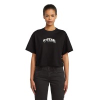 тениска,дамски,тениски,g,star,felt,logo,boxy,short,sleeve,t,shirt,dark,black,(black)