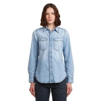 риза,с,дълъг,ръкав,дамски,ризи,g,star,slim,western,long,sleeve,shirt,blue,(sun,faded,blue,mist)