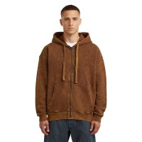 блуза,мъжки,пуловери,g,star,washed,loose,full,zip,sweatshirt,brown,(potting,soil,smokey,gd)