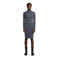 рокля,дамски,поли,и,рокли,g,star,washed,slim,rib,long,sleeve,dress,osaka,blue,gd