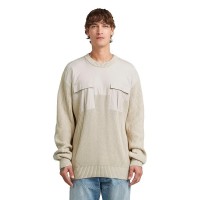 блуза,мъжки,пуловери,g,star,woven,mix,sweater,whitebait,(beige)