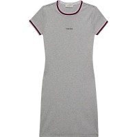 дънки,дамски,поли,и,рокли,calvin,klein,jeans,lv047d202g,short,sleeve,dress,grey,(history,heather,grey)