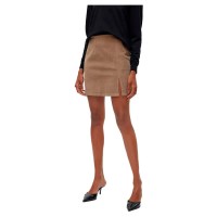 пола,дамски,поли,и,рокли,vero,moda,lula,nelly,high,waist,short,skirt,brown,(silver,mink)