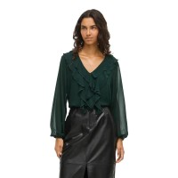 дамски,блузи,дамски,ризи,vila,ane,long,sleeve,blouse,scarab,(green)