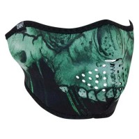 други,аксесоари,zan,headgear,cyber,skull,face,mask,black,green,(green)
