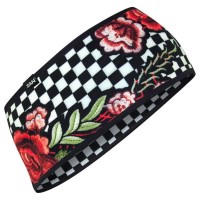 други,аксесоари,zan,headgear,sportflex®,checkered,floral,headband,checkered,red,(black)