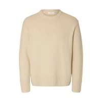 блуза,мъжки,пуловери,selected,alex,relaxed,fit,sweater,beige,(oatmeal)