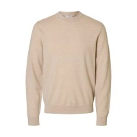 блуза,мъжки,пуловери,selected,tray,relaxed,fit,sweater,beige,(oatmeal,melange)